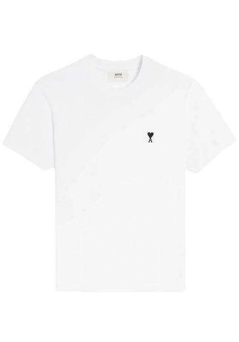 t-shirt contrasted adc unisex bianca AMI PARIS | HTS346.724100